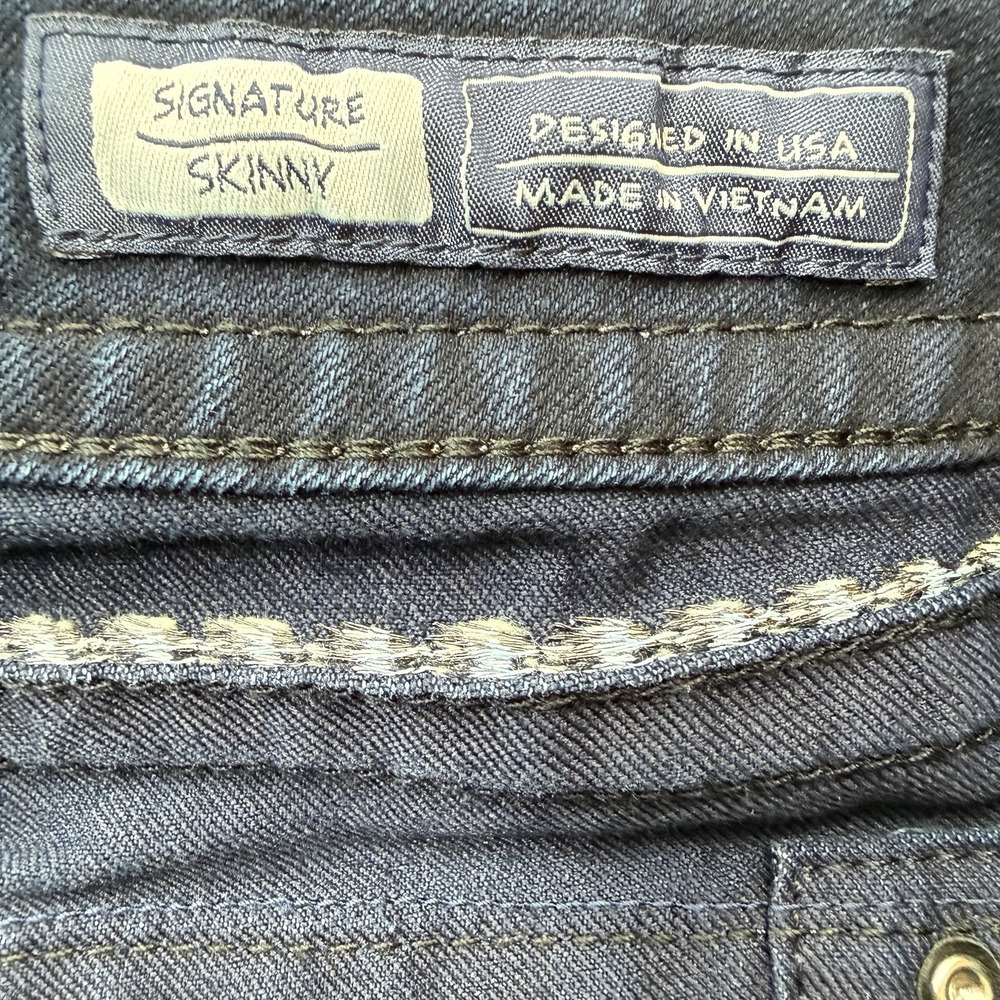 Miss Me Signature Skinny Jeans Womens 30 Dark Wash Low Rise Flap Pocket Stretch - Picture 7 of 13